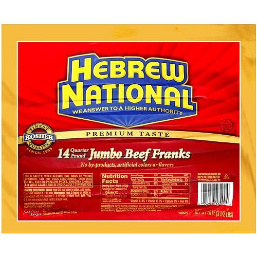 Hebrew National Jumbo Beef Franks (56 oz., 14 ct.)