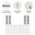 thumbnail image 2 of Crosley Furniture Stanton 3-Piece Sideboard & Glass Door Pantry Set, White, 2 of 15