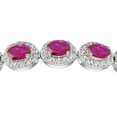 thumbnail image 2 of Oval Cut Gemstone Halo Bolo Bracelet in Sterling Silver, 2 of 5