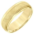thumbnail image 1 of 7mm Satin Finish Comfort Fit Mens Band in 14K Gold, 1 of 4