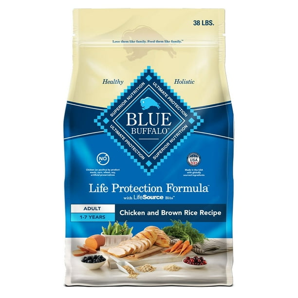 blue buffalo chewing tobacco Blue Life Protection Formula Chicken and Brown Rice, Adult Natural Dry Dog  Food, 38 lbs