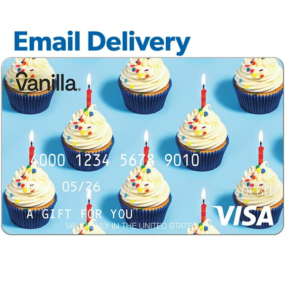 Vanilla Visa Cupcakes Email Delivery Gift Card, Various Amounts