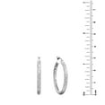 thumbnail image 6 of Diamond Cut Hoop Earrings in Sterling Silver, 6 of 6