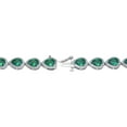 thumbnail image 3 of Pear Cut Lab Created Gemstone Halo Tennis Bracelet in Sterling Silver, 3 of 5