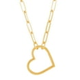 thumbnail image 6 of Open Heart Paperclip Chain Pendant Necklace in 14K Gold, 6 of 10