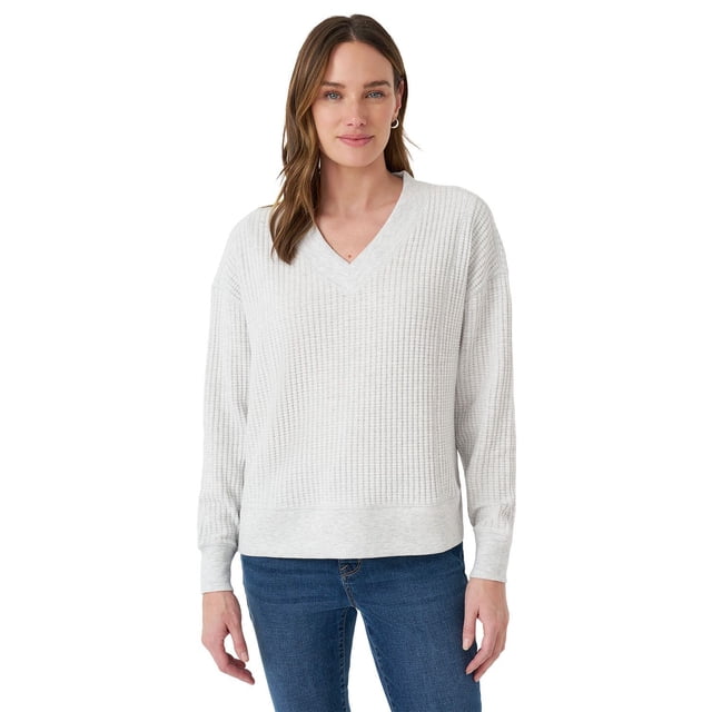 Seven7 Women's Waffle V-Neck Top