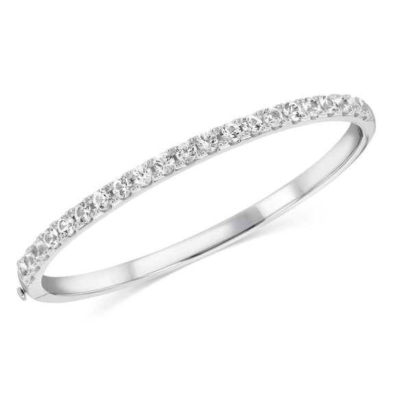 925 Sterling Silver Lab White Sapphire Bangle