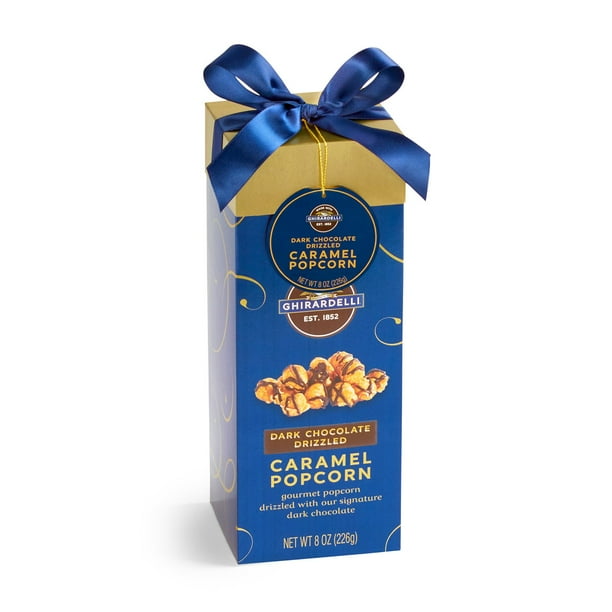 Ghirardelli Dark Chocolate Drizzled Caramel Popcorn, 8 oz
