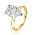 thumbnail image 2 of Lab Created Pear Cut Solitaire Diamond Ring In 18K Gold, 2 of 7