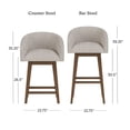 thumbnail image 4 of HH2 Home Upholstered Barrel Back Wood Adjustable Height Swivel Bar Stool, 4 of 19