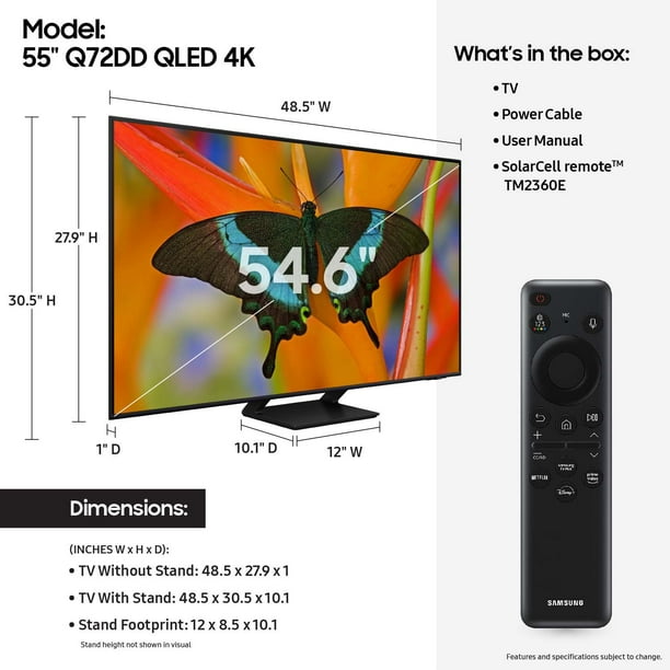 SAMSUNG 55” Class Q72D Series 4K QLED Smart TV - Samsclub.com