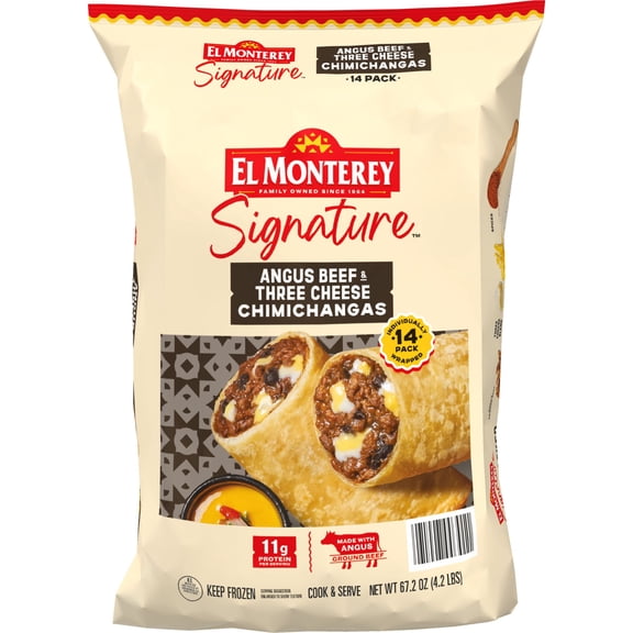 EL MONTEREY ANGUS BEEF THREE CHEESE CHIMICHANGA 14 ct - 4.8 OZ