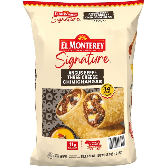 EL MONTEREY ANGUS BEEF THREE CHEESE CHIMICHANGA 14 ct - 4.8 OZ