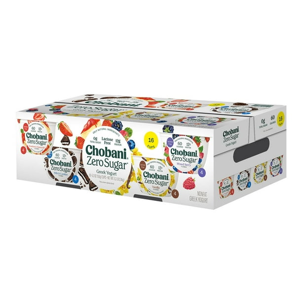 Chobani Zero Sugar Nonfat Blended Greek Yogurt Variety Pack (5.3