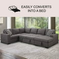 thumbnail image 4 of Dylan Stain-Resistant Fabric 6 Seat Storage Sectional With Pullout Bed, Assorted Colors, 4 of 10