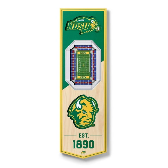 YouTheFan North Dakota State Bison 6"x19" 3D Stadium View Banner