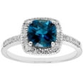 thumbnail image 1 of Cushion Cut Gemstone & 0.18 CT.T.W. Halo Diamond Ring in 14K Gold, 1 of 5