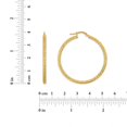 thumbnail image 4 of Diamond Cut Hoop Earrings in 14K Gold, 4 of 5