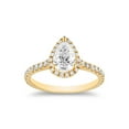 thumbnail image 1 of 1.45 CT. TW Pear Cut Natural Halo Diamond Ring in 18K Gold, 1 of 6