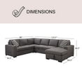 thumbnail image 5 of Dylan Stain-Resistant Fabric 6 Seat Storage Sectional With Pullout Bed, Assorted Colors, 5 of 10
