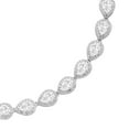 thumbnail image 2 of Pear Cut Lab Created Gemstone Halo Tennis Necklace in Sterling Silver, 2 of 3