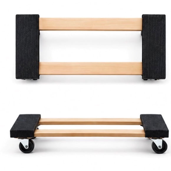 Simpli Magic 2-Pack Wooden Dolly, 1000 lb Capacity Each - Multi Purpose Platform Truck & Garage Moving Cart