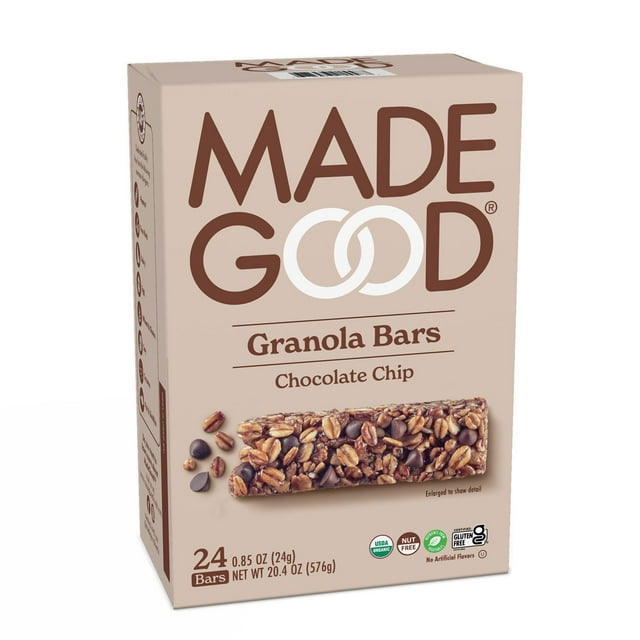 MadeGood Granola Bars, Chocolate Chip, 0.85 oz., 24 pk.