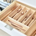 thumbnail image 1 of iDesign Renewable Paulownia Wood Collection Expandable Flatware And Cutlery Tray, 15" x 13.6"-23.5", 1 of 10