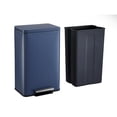 thumbnail image 3 of Simpli-Magic Fluted Edge 13 Gallon (50L) Rectangular Step Trash Can, Hands-Free Soft-Close Lid, Premium Fingerprint-Resistant Finish for Kitchen and Recycling, Blue, 3 of 4