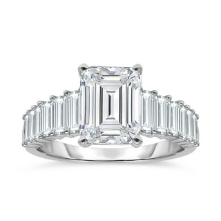 Lab Created Diamond Emerald Center Ring in 18K Gold, 2.95 C.T.T.W.