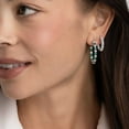 thumbnail image 6 of Lab Created Gemstone Huggie Hoop Earrings in Sterling Silver, 6 of 6
