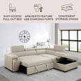 thumbnail image 2 of Zion Fabric Storage Sectional With Pullout Bed, Assorted Colors, 2 of 12
