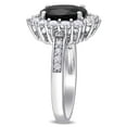thumbnail image 4 of Oval Cut Black & White Sapphire Halo Ring in Sterling Silver, 4 of 6