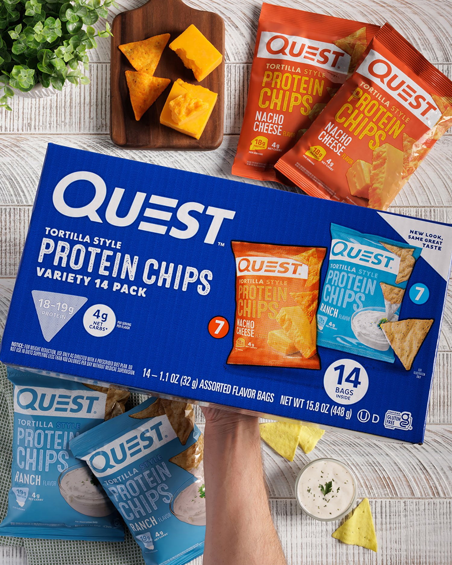 Quest Tortilla Style 18-19g Protein Chip Variety Pack, Nacho