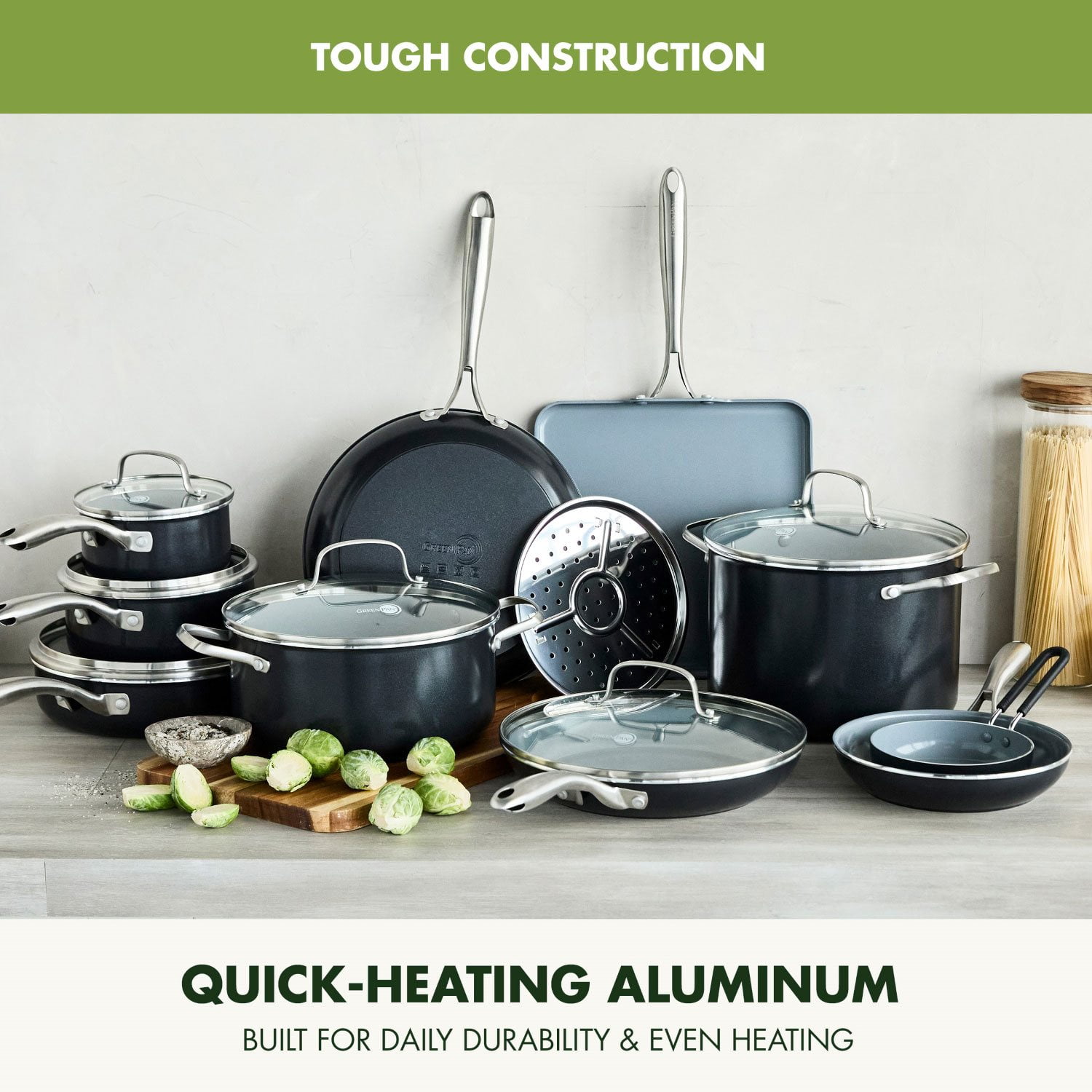 GreenPan Swift 17-Piece Ceramic Nonstick Cookware Set - Samsclub.com