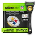 thumbnail image 1 of Gillette Labs NFL Pittsburgh Steelers Men's Razor, Handle + 8 Cartridges, 1 of 10