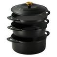 thumbnail image 4 of Tramontina 4-Piece Stackable Enamel Cast Iron Cookware Set (Choose Color), 4 of 14