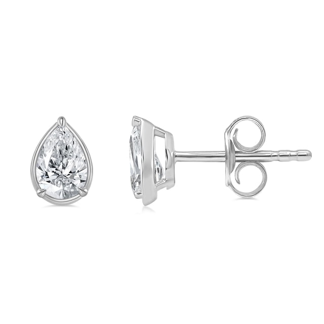 Lab Created Fancy Cut Diamond Stud Earrings in 14K Gold
