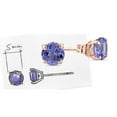 thumbnail image 5 of Round Cut Solitaire Gemstone Stud Earrings in 14K Gold, 5 of 5