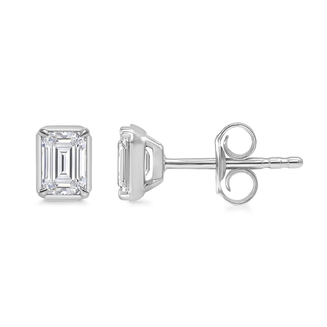 Lab Created Fancy Cut Diamond Stud Earrings in 14K Gold