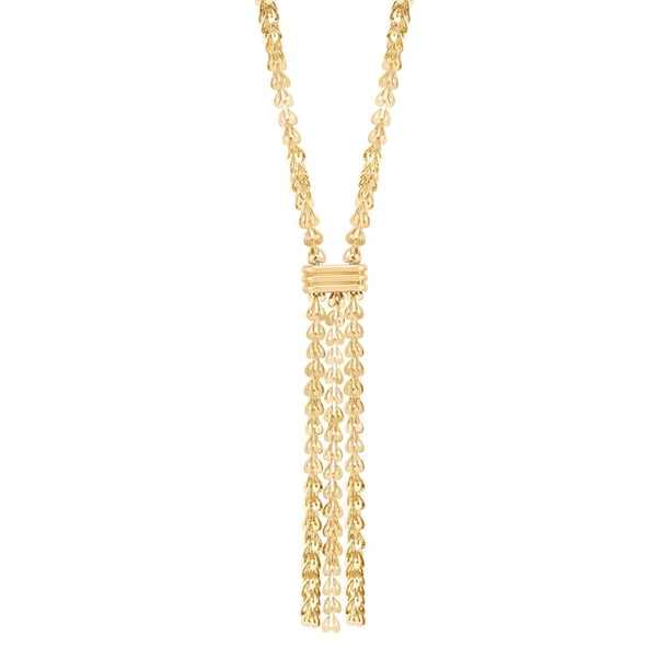 Solid Tassel Lariat Necklace in 14K Yellow Gold - Samsclub.com