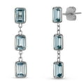 thumbnail image 1 of Emerald Cut Gemstone Dangle Earrings in 14K Gold, 1 of 4