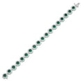 thumbnail image 2 of Round Cut Lab Created Gemstone Halo Tennis Bracelet, 2 of 4