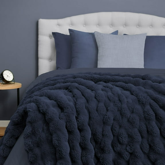 Ashford Home Heavy Weight Ultra Fine Faux Fur Throw Blanket Throw, 60"x70"