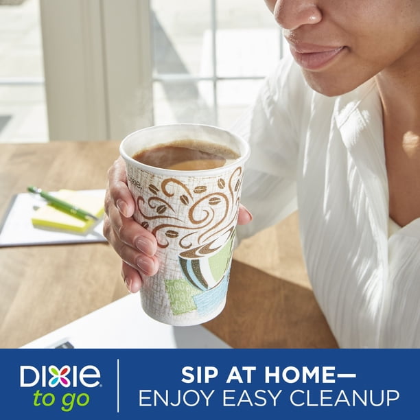Dixie PerfecTouch 16 oz Insulated Hot/Cold Paper Cups, Coffee Haze - 144 Count