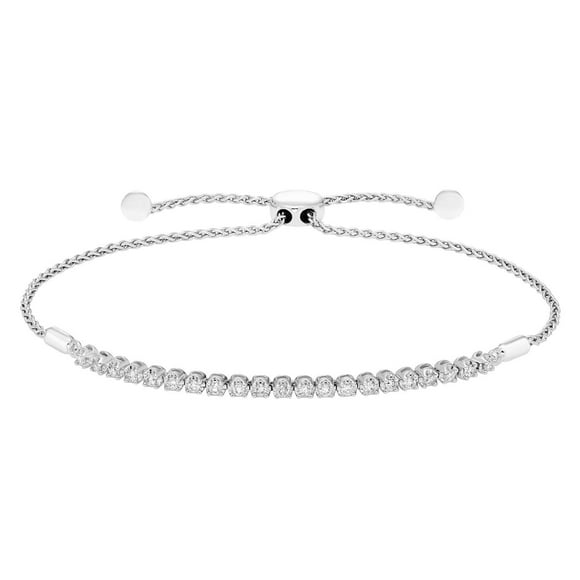 0.27 CT. T.W. Diamond Tennis Bolo Bracelet in Sterling Silver