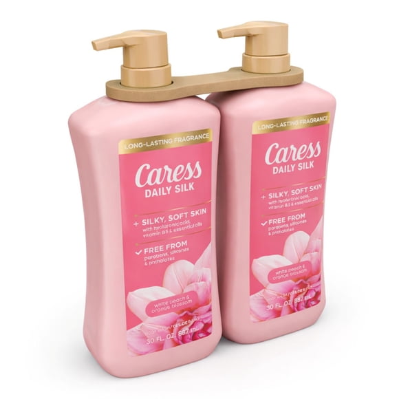 Caress Daily Silk Hydrating Body Wash, White Peach & Orange Blossom, 30 fl. oz., 2 pk.
