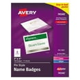 thumbnail image 1 of Avery Pin-Style Badge Holder with Laser/Inkjet Insert, Top Load, 4 x 3, White, 100/Box, 1 of 6