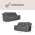 thumbnail image 4 of Margo 3-Piece Fabric Manual Reclining Set, Assorted Colors, 4 of 13