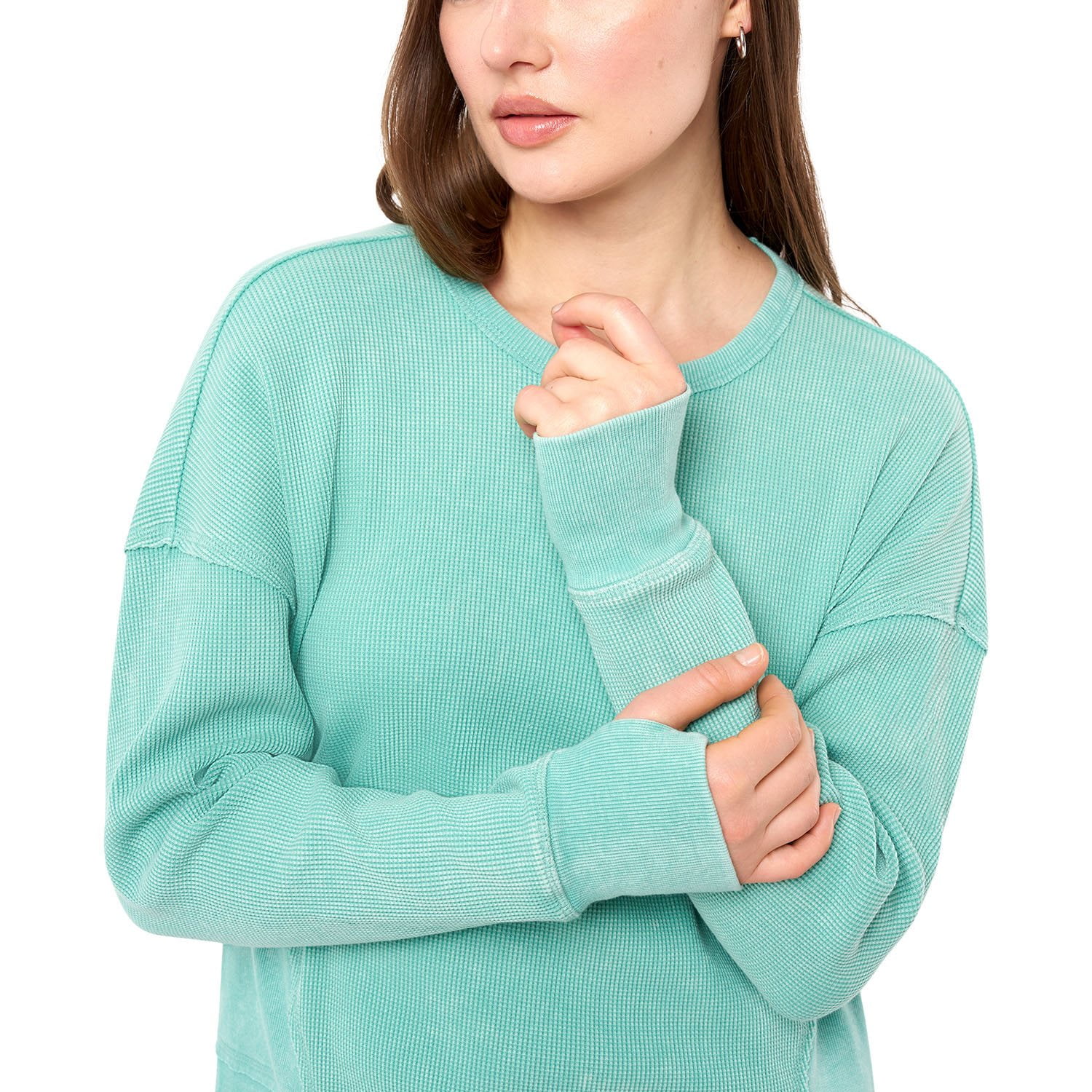 Seven7 Women's Long Sleeve Waffle Crewneck Top - Samsclub.com